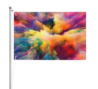 Explosion de nuages multicolores,Drapeau de jardin, bannière décorative, drapeau double face, 2 x 3 pieds, pour extérieur et intérieur