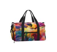 Explosion de Nuages Multicolores,Sac de Sport bandoulière à Main, Sac de Voyage Grande capacité pour Femmes et Hommes