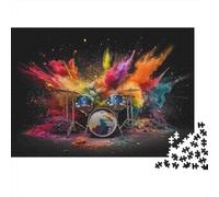 Explosion de Tambours colorés Jeu de Puzzle Stimulant pour Adultes Créature de la Batterie Arc-en-Ciel pour Femmes Cadeau pour Hommes à partir de 14 Ans 70 x 50 cm/1000 pièces