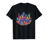 Explosion de Tubes de Peinture Arc-en-Ciel T-Shirt