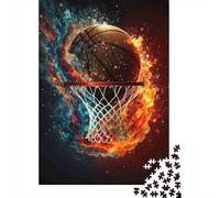 Explosion d'incendie de Basketball Set Puzzle 1000 Pièces pour Adolescents, Papier Recy coration Intérieure, Art Mural, Cadeau Couples, Activité Indoor 52x38cm/1000pcs