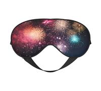 Explosion Masque de sommeil motif feu d'artifice pour homme et femme - Masque pour les yeux double face avec sangle réglable, doux au toucher soyeux, bloque la lumière et respirant pour voyage, sieste