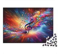Explosion Musicale Puzzles 1000 Pièces Papier recyclé pour Adultes Puzzle pour Adultes Impossible Difficile Stimulant Activité Amusante pour la Maison Excellente idée Cadeau 52x38cm/1000pcs