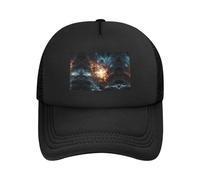 Explosion of The Earth Casquette de baseball réglable en maille avec imprimé Noir Unisexe, Noir/blanc, taille unique