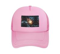 Explosion of The Earth Casquette de baseball réglable en maille avec imprimé Noir Unisexe, Rose, taille unique