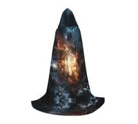 Explosion of the Earth M Cape de magicien d'Halloween imprimée | Costume de fête à thème | Cape de cosplay pour adulte/jeune | Tailles S, M L