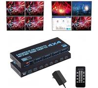 Explosive HDMI 2.0 4K Commutateur de matrice 4 x 4 sorties 4 en 4 sorties HDMI Matrix Video Switch Splitter HD 4K @ 60 Hz Prise en charge IR Contrôle 3D, EDID, Blu-Ray DVD avec lumières LED pour TV