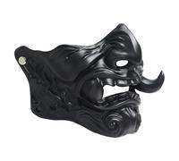 ExploTex Demi-masque japonais Hannya - Accessoire de costume de guerrier pour Halloween - Expérience immersive de vacances pour profiter de la joie des fêtes.