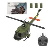 ExploTex F07 UH-1 Huey Hélicoptère RC 1/34, Modèle Dhélicoptère 2.4G 6CH Brushless Direct-Drive 3D/6G Flybarless (Version Tri-Batterie) - Convient Aux Joueurs Avancés