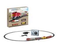 ExploTex HO Kit de chemin de fer 1:87, locomotive diesel F7 avec éclairage, 3 wagons, rail métallique, contrôleur, chemin de fer électrique pour modélisme et collection, 16+