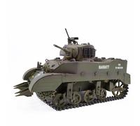 ExploTex Modèle de char RC Stuart 1:16 M5A1 avec commande proportionnelle, télécommande 2,4 G, rotation de la tour à 350°, lumière, effet sonore et fumée, modèle fini