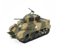 ExploTex Modèle de char RC Stuart 1:16 M5A1 avec commande proportionnelle, télécommande 2,4 G, rotation de la tour à 350°, lumière, effet sonore et fumée, modèle fini