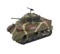 ExploTex Modèle de char RC Stuart 1:16 M5A1 avec commande proportionnelle, télécommande 2,4 G, rotation de la tour à 350°, lumière, effet sonore et fumée, modèle fini