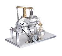 ExploTex Moteur Stirling en forme de poutre flottante - Modèle d'un moteur à combustion externe avec éclairage LED - Génération d'électricité - Matériel d'apprentissage et de démonstration STEM ou