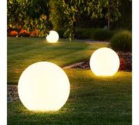 Expo Börse Lampe Solaire Boule LED 20 cm Extérieur IP44, 4 LUMIÈRES, Blanc