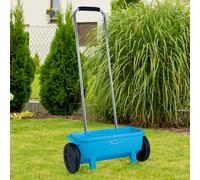 Litière de Voiture Main Appareil Distributeur D'Engrais Gazon Sel Spreader Bleu