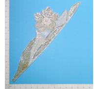 Expo International Appliques à paillettes fleur avec feuille, cristal aurore boréale