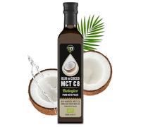 Exponatura Huile MCT C8 Biologique 500 ml - 100% extraite de l'Huile de Coco, Pur Acide Caprylique - Énergie Naturelle pour Régime Keto et Paléo - Végan