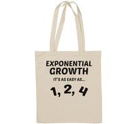 Exponential Growth It's As Easy As Easy As 1 2 4 Sac fourre-tout en coton naturel Blanc