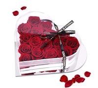 Exporee 16 Pièces Rose Eternelle Fait à la Main Rose Conservée Boîte-Cadeau Roses Jamais Fanées Fleur éternelle pour Amoureux Cadeau pour Elle Saint-Valentin Fête des Mères l'anniversaire ou Noël