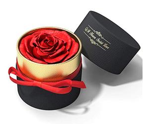 Exporee Rose Eternelle Fait à la Main Rose Conservée Boîte-Cadeau Roses Jamais Fanées Fleur éternelle pour Amoureux Cadeau pour Elle Saint-Valentin Fête des Mères l'anniversaire ou Noël