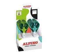 Exposant 12 Ciseaux Colorés Alpino | Idéal pour l'école et l'artisanat | Ciseaux aux couleurs vives et au design original