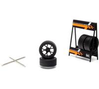 Exposant de roue pour Audi RS3 avec deux axes et quatre roues noires 1:18 Modèles Ixo Set029w