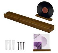 Exposeur d'album en vinyle - Étagère montée - Support mural en bois - Étagère pour disques, décoration murale pour pièces et étude musicale (bois)