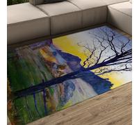 Exposition Art Tapis Automne Paysage Célèbre Peinture Impressions Doux Tapis de Sol pour Ferme Salon Chambre Lavable Poils Ras 90x150cm