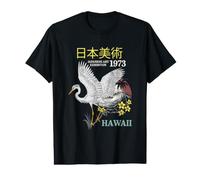 Exposition d'art de Grue Japonaise Style rétro hawaïen T-Shirt Graphique avec Valeur