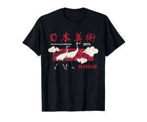 Exposition d'art de Grue Japonaise Style rétro hawaïen T-Shirt Graphique avec Valeur
