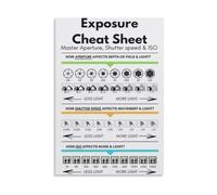 Exposure Triangle Chart Photography Study Guide Canvas Poster Print for Camera Club Classroom Wall Decor(Framed,12X18inch(30X45cm))