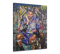 EXPOTE Kobe Bryant Impression sur toile murale Mamba Mentality Inspiration, joueur de basket-ball, sport, œuvre d'art de motivation pour la maison, le bureau, la salle de sport, 40,6 x 61 cm - Sans