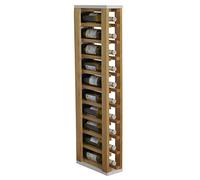 Expovinalia Casier à Vin Vertical en Bois pour 10 Bouteilles - Meuble Range Bouteille Type Wine Rack, Étagère à Vin, Porte Bouteilles Bois, Rangement Vin Élégant 105 x 13 x 32 cm Chêne Blanc