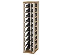 Expovinalia Casier à Vin Vertical en Bois pour 20 Bouteilles - Meuble Range Bouteille Type Wine Rack, Étagère à Vin, Porte Bouteilles Bois, Rangement Vin Élégant 105 x 24 x 32 cm Blanc - Chêne