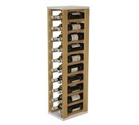 Expovinalia Casier à Vin Vertical en Bois pour 20 Bouteilles - Meuble Range Bouteille Type Wine Rack, Étagère à Vin, Porte Bouteilles Bois, Rangement Vin Élégant 105 x 24 x 32 cm Chêne Blanc