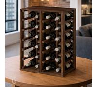 Expovinalia Casier à vin vertical pour 24 bouteilles en bois de pin massif Meuble type Wine Rack pour Viniers 65 x 46 x 32 cm Blanc