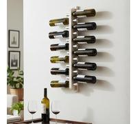 Expovinalia Porte-Bouteilles Mural en Pin Massif pour 12 Bouteilles de Vin, 85 x 8 x 8 cm, Blanc Rustique