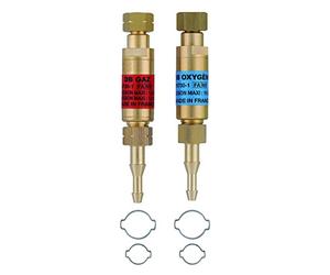 Express, 2932, Clapets Antiretour Flamme Détendeur O/A + 4 Colliers de Serrage, Accessoire pour Fer à Souder, Lampe à Souder, Fer de Couvreur, Chalumeau d'Étanchéité, Pièces de Rechange