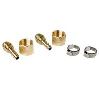 Express Kit 2 raccords tétine GUILBERT 963R pour tuyau 6,3 mm écrou 3/8 gauche + 2 colliers