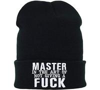 EXPRESS-STICKEREI Bonnet en Tricot Amusant Master in The Art of Not Giving A Fuck Bonnet d'hiver Unisexe, Laine pour Adolescents, Streetwear, Bonnet Beanie, Taille Unique