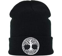 EXPRESS-STICKEREI Bonnet Viking Arbre de Vie Celtique - Celtic Yggdrasil Beanie Irish Tree of Life | Bonnet Unisexe Streetwear | Marin Nordique | Travail | Style Nordique