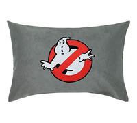 EXPRESS-STICKEREI Coussin avec Rembourrage Ghostbuster | Coussin décoratif avec Motif de Chasseurs de fantômes brodé. Grand Coussin, Motif de fantôme, Housse de Coussin en Gris | 40x60 cm