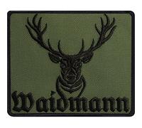 EXPRESS-STICKEREI : Patch Creepy Smiley - Waidmann Hirsch - Rectangulaire - 70 x 70 mm - 1 pièce - Brodé à repasser ou à coudre - Pour vestes, chapeaux, jeans, sacs