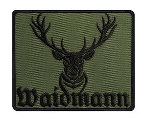 EXPRESS-STICKEREI : Patch Creepy Smiley - Waidmann Hirsch - Rectangulaire - 70 x 70 mm - 1 pièce - Brodé à repasser ou à coudre - Pour vestes, chapeaux, jeans, sacs