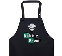 EXPRESS-STICKEREI Tablier cuisine homme ajustable avec le motif BAKING BREAD une tablier amusante pour les fans de Breaking Bad. cadeau d'anniversaire pour les amateurs de barbecue