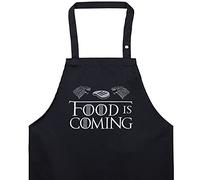 EXPRESS-STICKEREI Tablier cuisine homme pour les fans de GOT: FOOD IS COMING Ajustable, avec poche, c'est le cadeau parfait pour les amateurs de BBQ et les fans de Game of Thrones