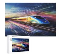 Express Train Puzzles Adulte 1000 Pieces Cadeau Famille Puzzle Classique 3D EnfantsJouet en Bois Cadeau Unique （75×50cm）