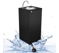 Express Water Basic Dark Plus, Lavabo Portable Autonome Transportable, avec Réservoir d'Eau, en Acier Inox, avec Commande à Pédale avec Kit Eau Chaude, Certifié