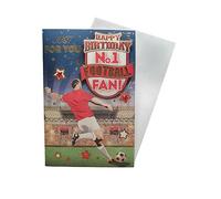 Express Yourself FG7520A/03 Carte d'anniversaire pour fan de football Motif n°1 Rouge et blanc avec enveloppe incluse